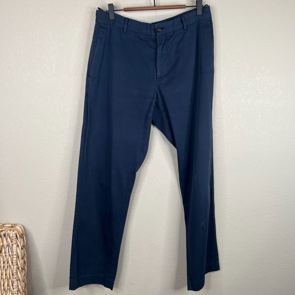 C.P. Company Mens Chino Pants Size 50 32‎ x 30 Navy Blue Flat Front Straight Leg